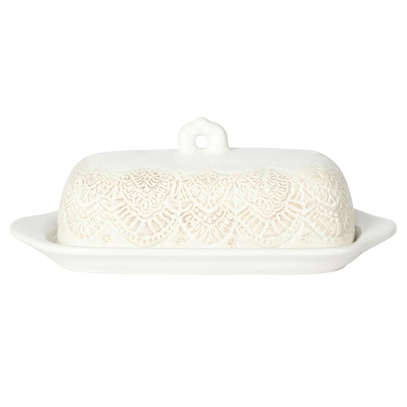 💜 New 2025 The Pioneer Woman Linen   Butter Dish - Picture 2 of 3